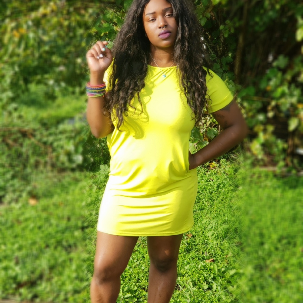 Casual Glow T-shirt Dress w/ Pockets